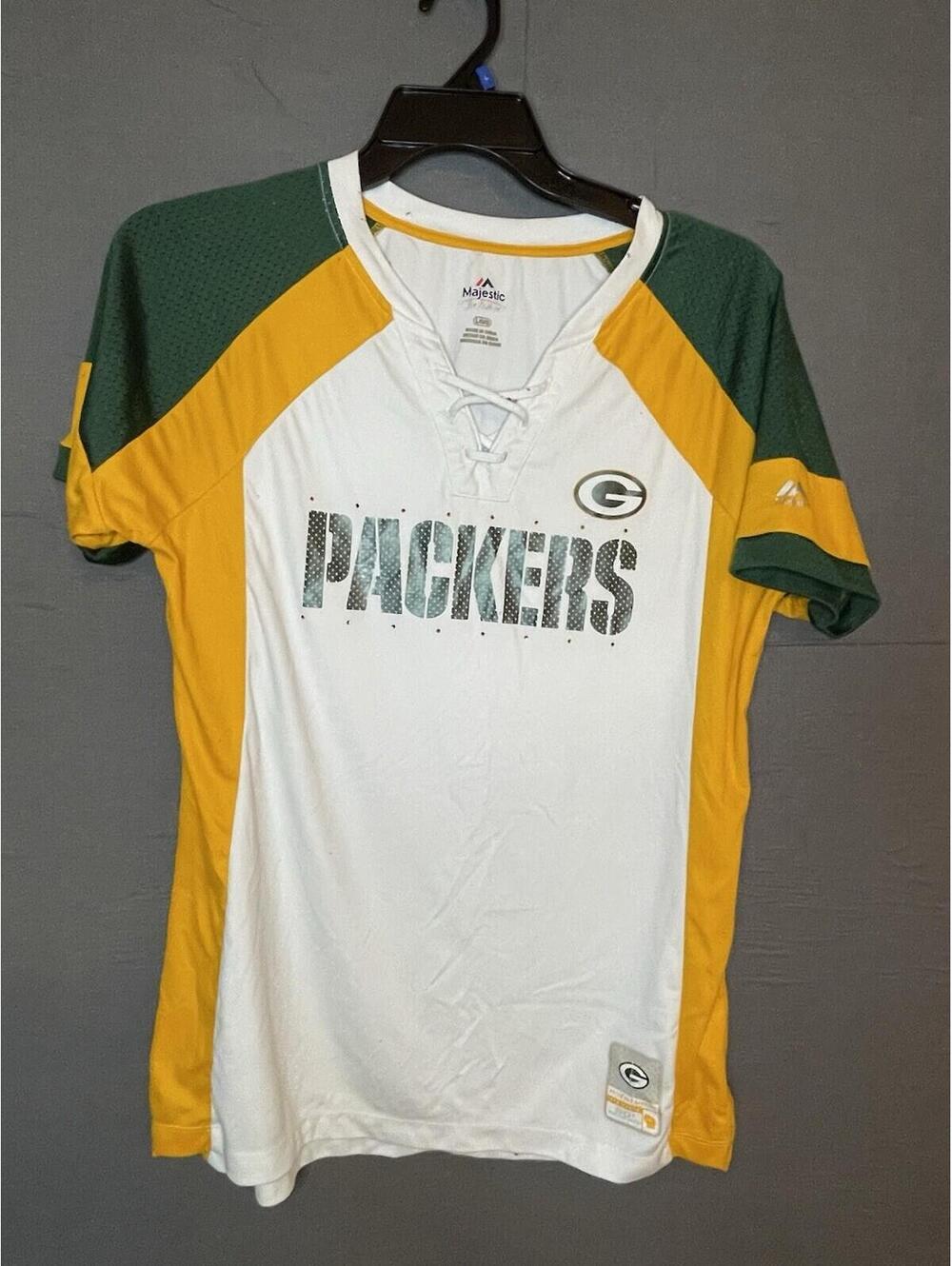 Majestic Fan Fashion Womens Green Bay Packers Short Sleeve Jersey